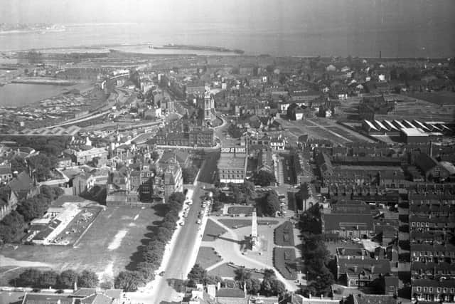 An aerial view of Hartlepool town centre.