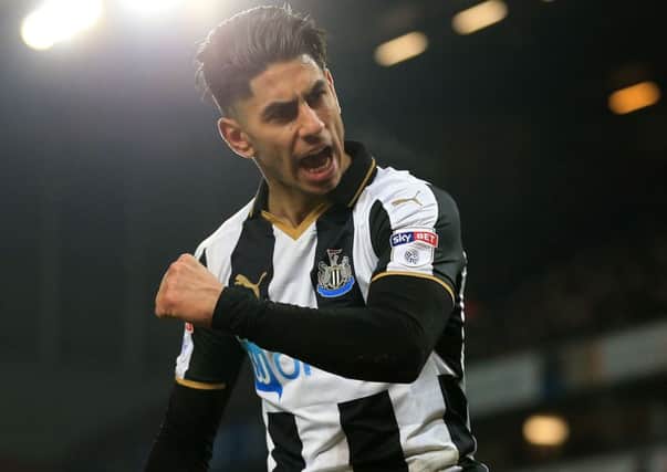 Ayoze Perez revels in his first-minute opener for Newcastle at Norwich