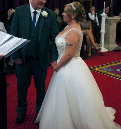 Eric Thomson with his wife Joanne when they renewed their vows last year.