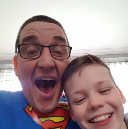 A selfie before the big adventure for Stephen and Alfie.