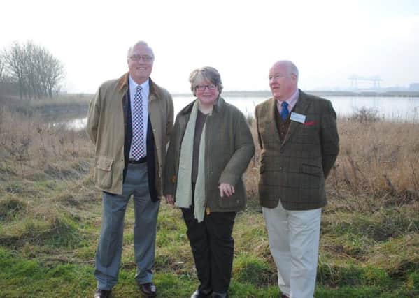 (from left) Dave Kitchin, Therese Coffey MP and Dave Braithwaite at RPSB Saltholme.
