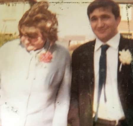 Janet and Gordon Whitehead pictured on their wedding day.