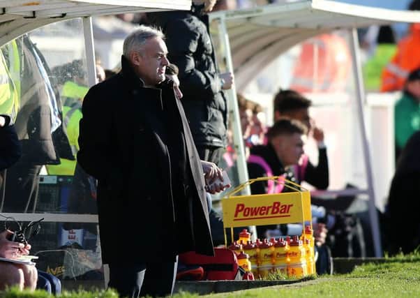 Hartlepool United boss Dave Jones in the dugout.  Picture: TOM BANKS