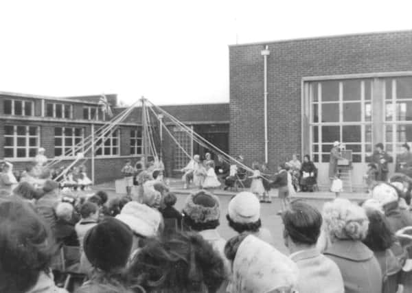 Maypole dancing  at Golden Flatts School in 1962.