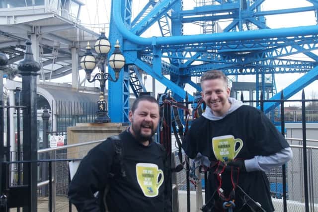 Barry Currell and Neil McAvoy during the abseil