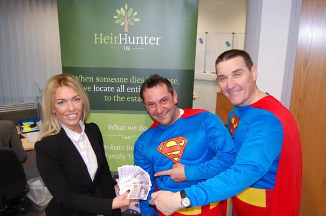 Sarah Kinnie, from HeirHunter UK, with Lee Willmot and Stephen Picton.
