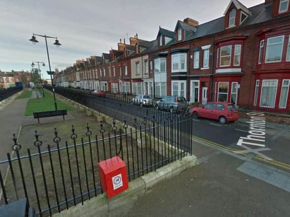 Police arrested a man at the rear of Thornton Street. Image copyright Google Maps.