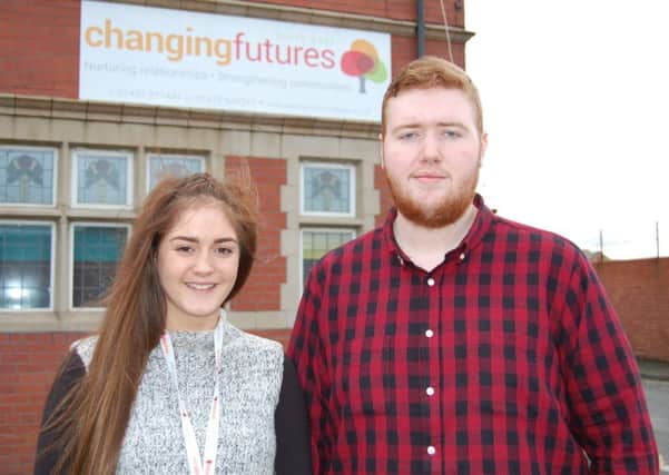 Elle Lawrence and Joseph Dowson who have joined Changing Futures North East as apprentices.