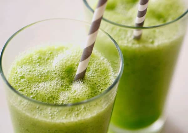 A melon, cucumber and lime smoothie.
