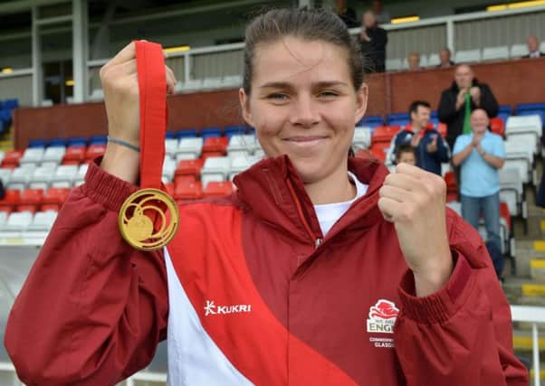 Savannah Marshall with her Commonwealth Games gold medal
