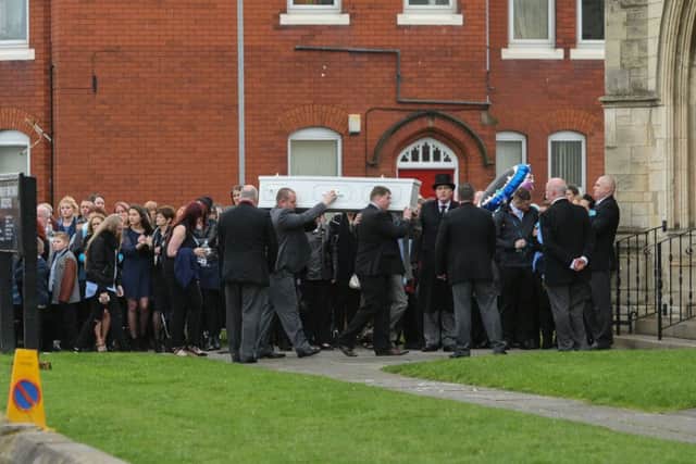 The funeral of Ethan Owens at St. OswaldÃ¢Â¬"s Church, Brougham Terrace, Hartlepool