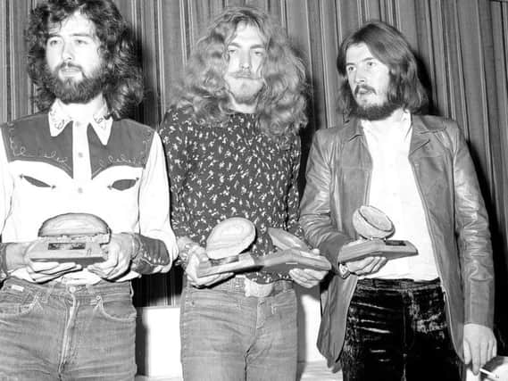 From left, Led Zep's Jimmy Page, Robert Plant and John Bonham.