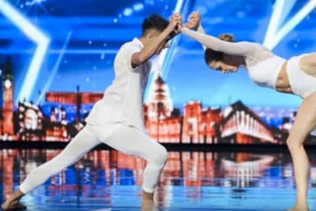 Ali Rasul in action on Britain's Got Talent with dance partner Grace Durkin.