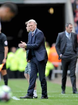 Sunderland boss David Moyes urges on his men against Swansea. Picture by Frank Reid