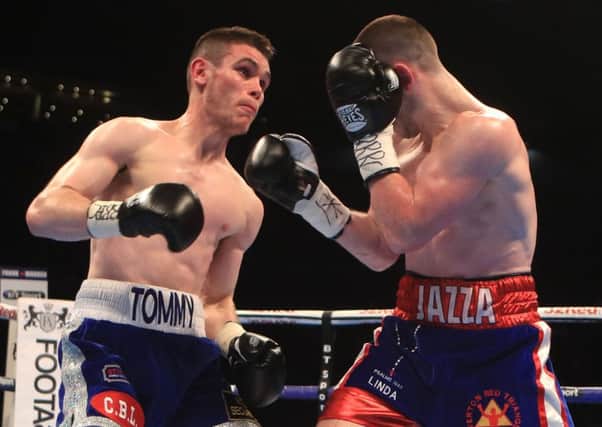 Tommy Ward in his way to victory over Jazza Dickens.
