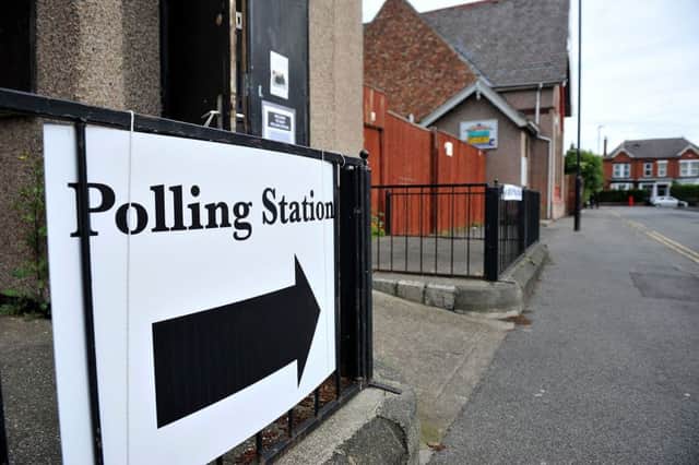 A polling station in Osborne Road, Hartlepool, during the referendum vote