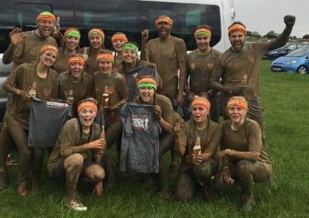 The Stranton Primary team upon completing the Tough Mudder