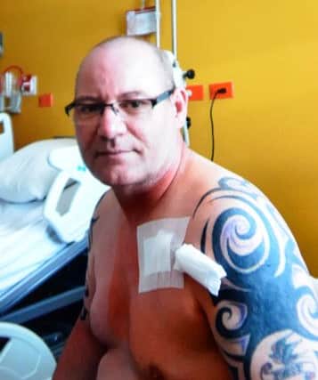 Stem cell treatment Eric Thomson following treatment in Mexico.