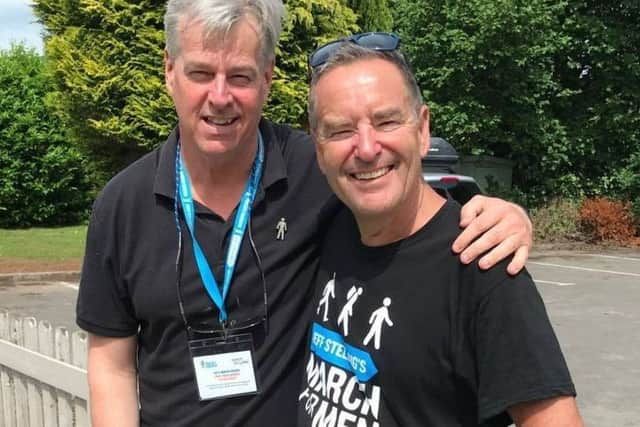 Former Liverpool and Bristol Rovers defender Nick Tanner joined Jeff Stelling on his March for Men.