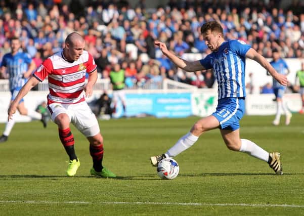 Rhys Oates attacks for Pools against Doncaster.

Picture: TOM BANKS