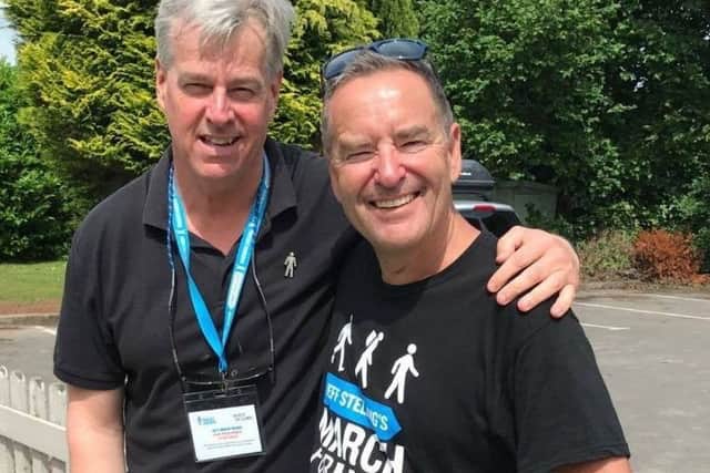 Former Liverpool and Bristol Rovers defender Nick Tanner joined Jeff Stelling on his March for Men.