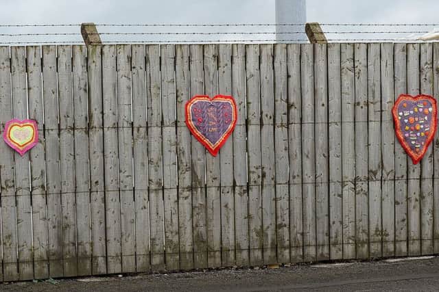 One of the yarn decorations located on Northgate, in the Headland area of Hartlepool that where created by members of the Heugh Yarners.