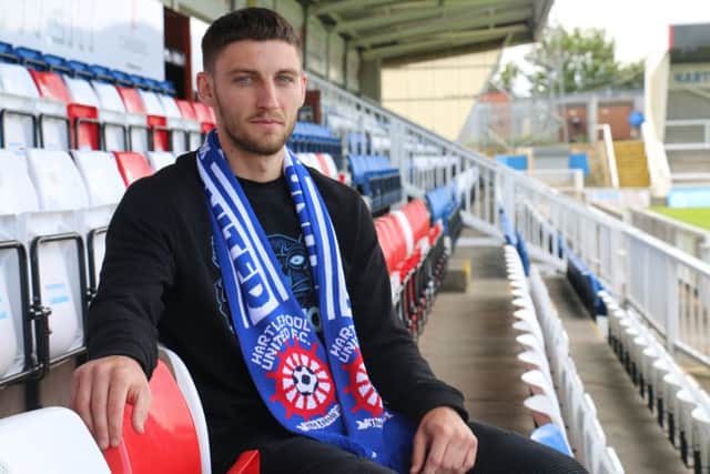 Jake Cassidy settles in at Victoria Park. Picture by Hartlepool United.