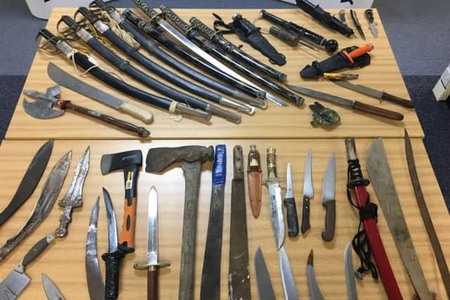 Some of the weapons surrendered across the Cleveland Police area