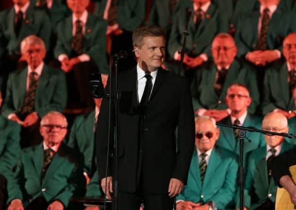 The Hartlepool Male Voice Choir perform at Hartlepool Borough Hall with Aled Jones. Picture: TOM BANKS