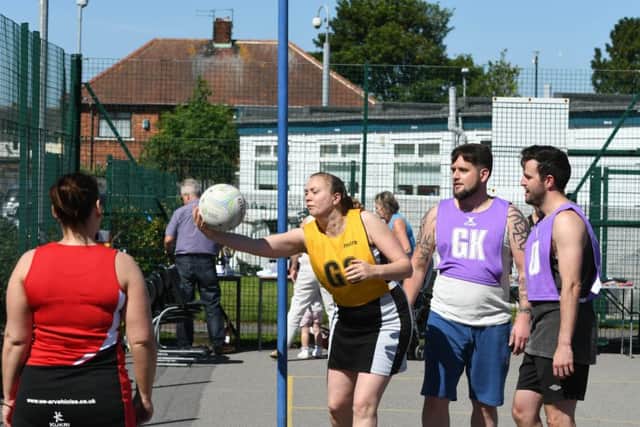 Mixed netball game during event for the Clarke Lister Appeal