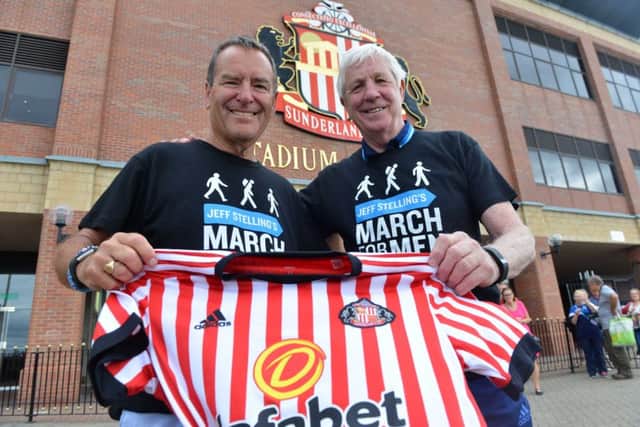 SAFC legend Jimmy Montgomery joined Jeff on the Sunderland leg of his journey.