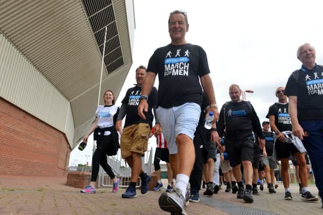Jeff's epic journey saw him walk from Exeter's St James's Park to Newcastle United's stadium of the same name.