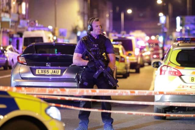 The scene of the attack in Finsbury Park, London. Credit: PA.