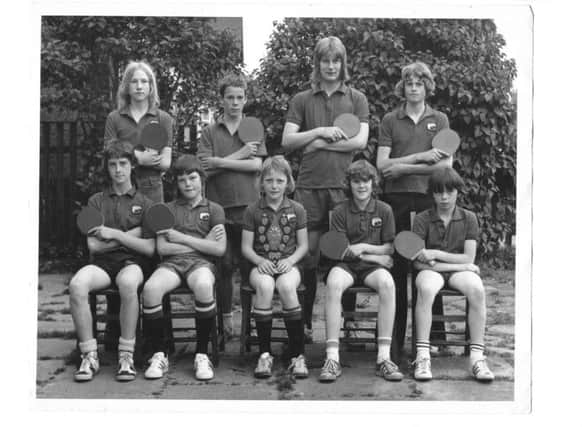 The 7th Boys Brigade table tennis team from around 40 years ago.