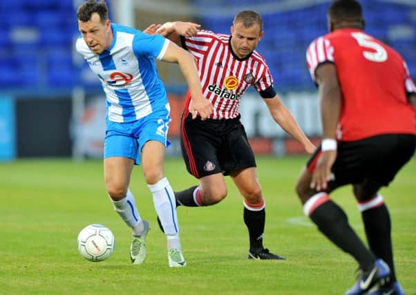 Carl Magnay in action for Hartlepool United against Sunderland. Picture by FRANK REID