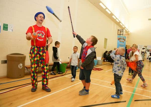 Circus skills at the De Bruce area community event. Picture: Tom Banks.