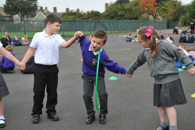 Pupils from Grange Primary School take part in fitness sessions led by Hartlepool Sixth Form students.