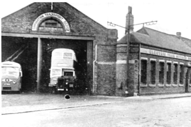 The trolley bus depot, now rebuilt at Sir William Gray House.