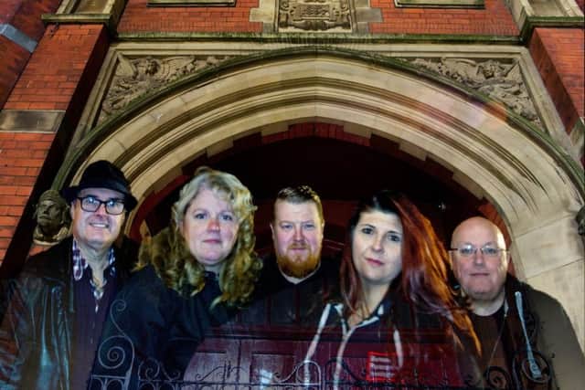 Jo Banks (second left) with fellow members of Hartlepool Paranormal Group at the Town Hall Theatre. Picture Chris Armstrong