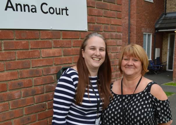 Gillian Trotter and Erin Richardson, independent living workers at Anna Court.