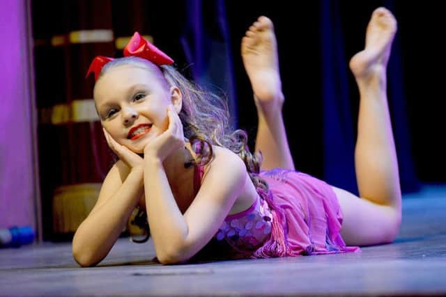 Olivia Kelly on stage during the Beginners Non-Classical 1-10 years section of the Karen Liddle Dance Festival held in the Town Hall. Hartlepool. Picture by FRANK REID