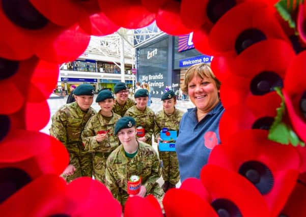 HartlepoolÃ¢Â¬"s Poppy sales organiser Sian Cameron and local Army Cadets at the launch of HartlepoolÃ¢Â¬"s Poppy Appeal at Middleton Grange Shopping Centre on Saturday.