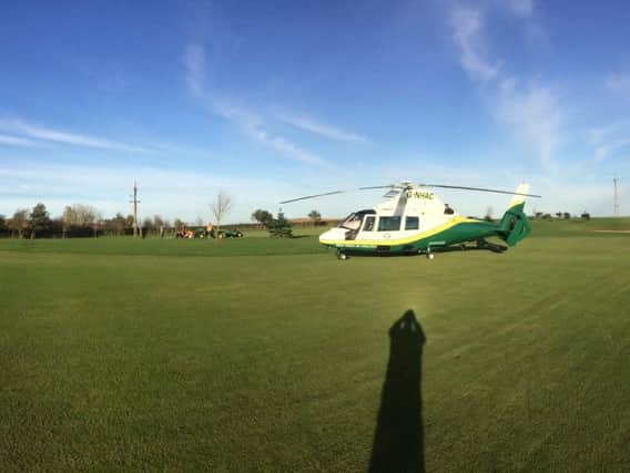 The Great North Air Ambulance were called to a golf course in Hartlepool around 3pm today after a man collapsed.