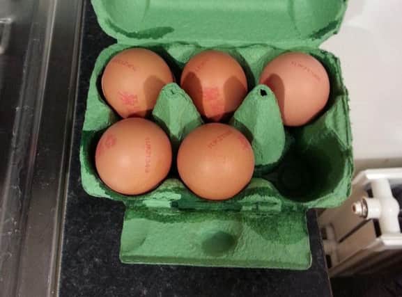 These eggs were taken from youths in Crocus Gardens who had been throwing eggs and stones at the houses in the area.