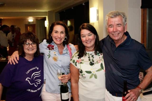 L-R: Janice Forbes from the hospice, Karen Hoskins, Julie Hildreth, from the hospice, and Rob Hoskins, at the charity golf day.
