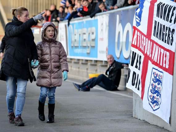 These supporters have a great view of the travelling Pools army. Pic: Frank Reid.