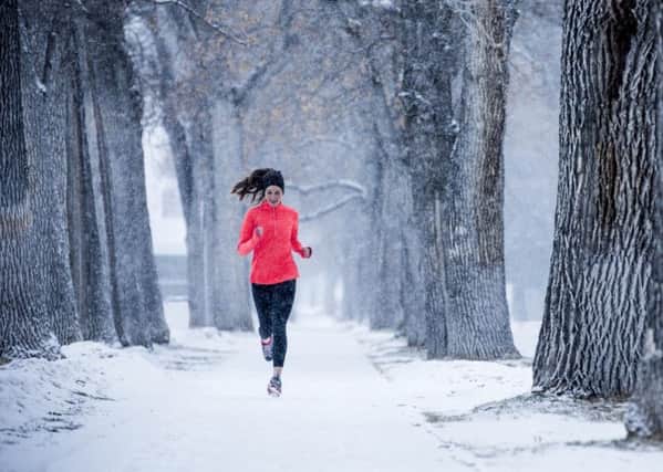Running in the winter.