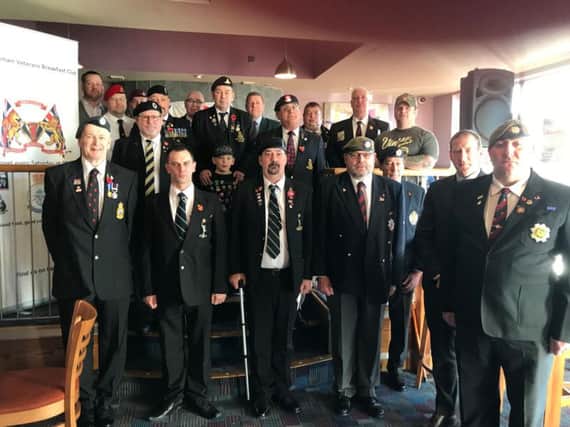 East Durham Veterans Breakfast Club as they marked the Armistice Day silence.