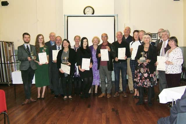 Winners with their certificates and trophies at the annual Hartlepool Civic Society 2017 awards event