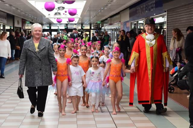 Santa Claus arrived in Hartlepool on his sleigh, parading through Middleton Grange Shopping Centre on Sunday.  The mayor and Mayoress of hartlepool Coun. Paul Beck and his wife Mary leading SantaÃ¢Â¬"s parade
